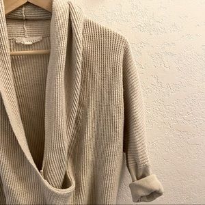 Cream Waffle Wrap Sweater
